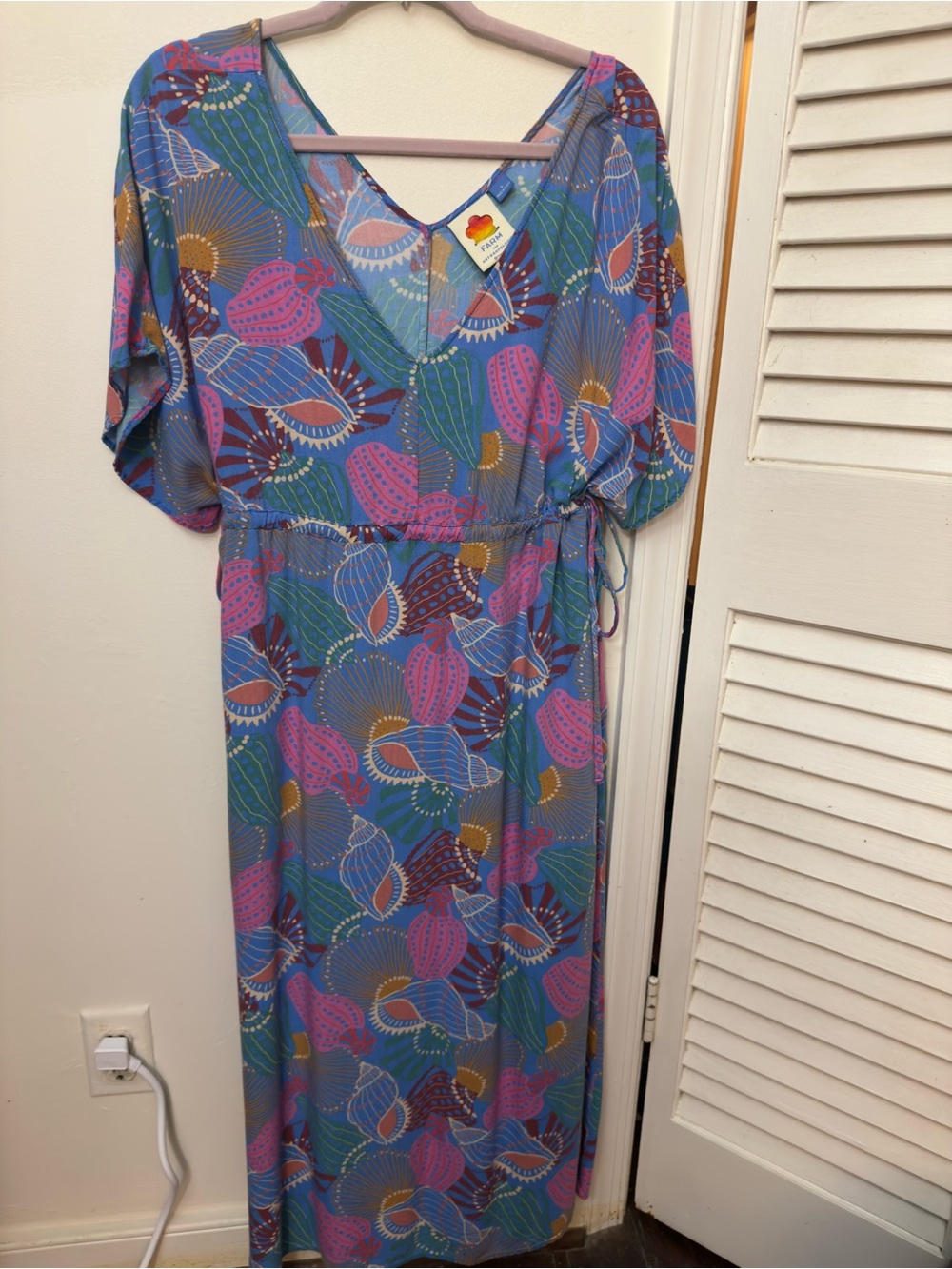 Anthropologie FARM Rio Seashell Cover-Up Maxi Dress | Size Small